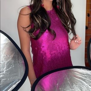 Alice & Olivia Silk Pink Sequin Dress